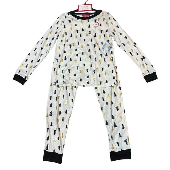 Family PJs Tree-Print Kids Matching Christmas Pajama, 2-pc Set Size 14-16 XL - Picture 1 of 10